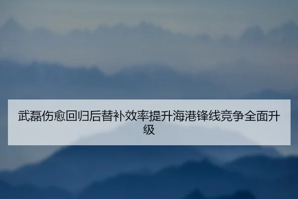 武磊伤愈回归后替补效率提升海港锋线竞争全面升级 - jiuyou